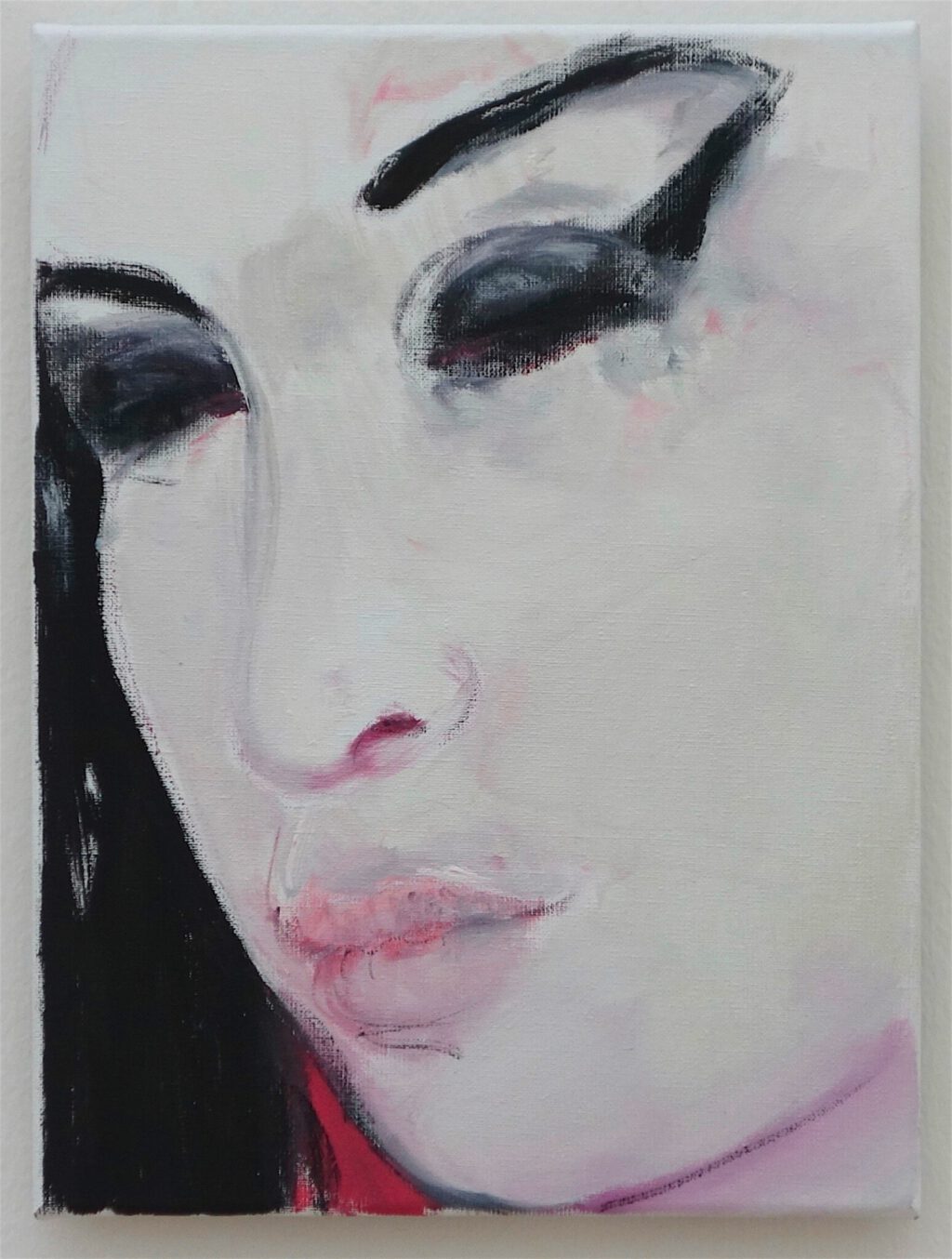 マレーネ・デュマ「エイミー – ピンク」油絵、40.5 x 30 センチ、2011年