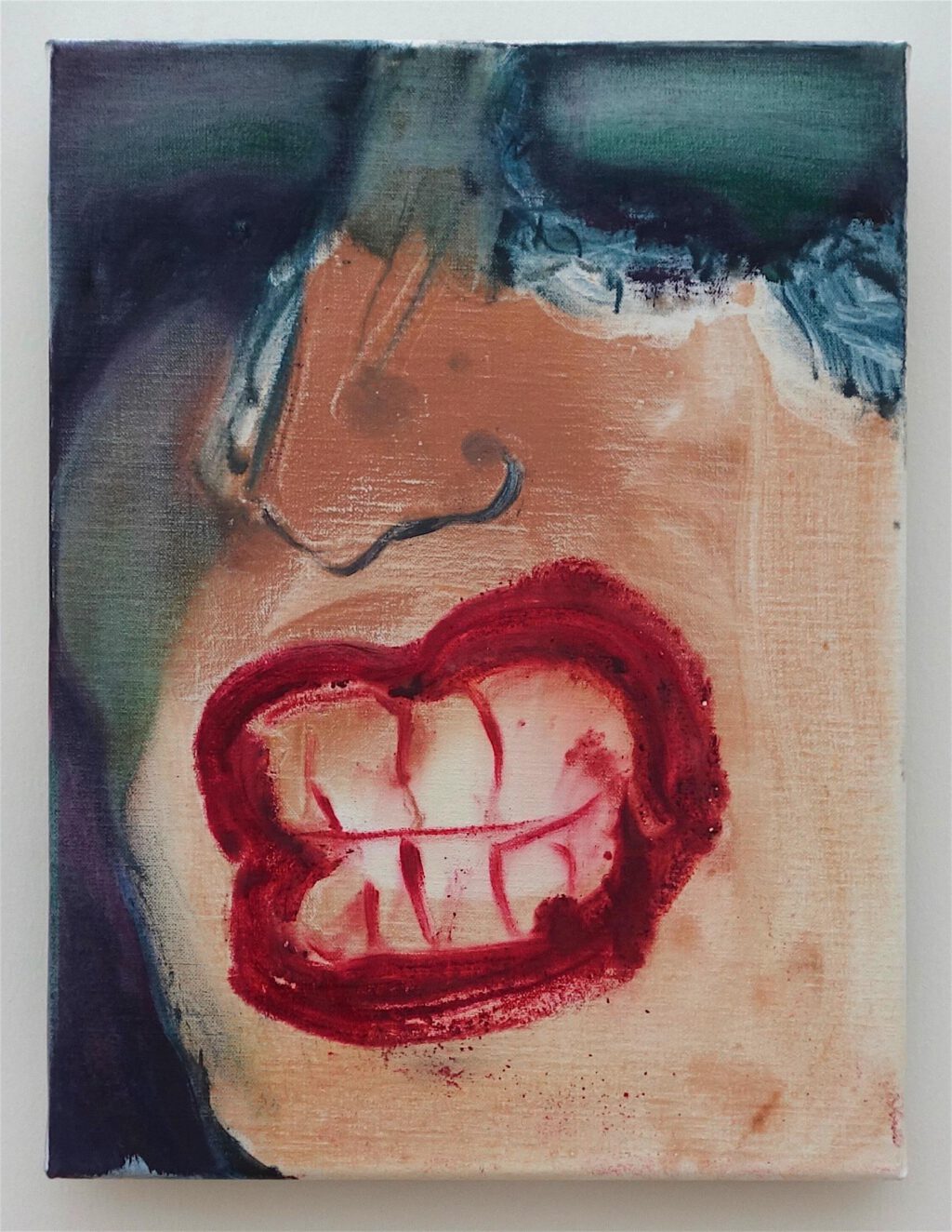 マレーネ・デュマ「歯」油絵、40 x 30 センチ、2018年