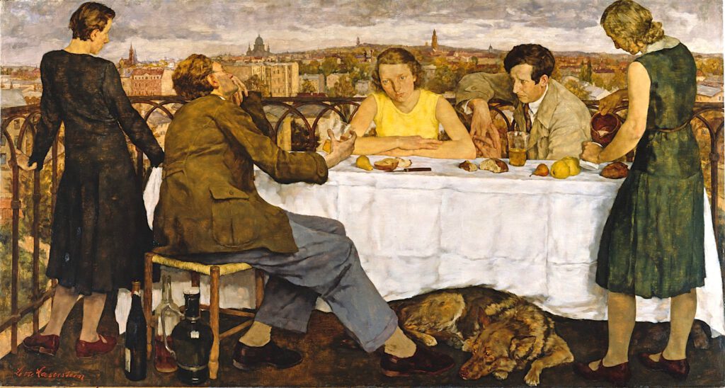 ロッテ・ラーゼルシュタイン「ポツダムの夕暮れ」キャンバスに油彩、111 x 206 センチ、1930年 (Neue Nationalgalerie)