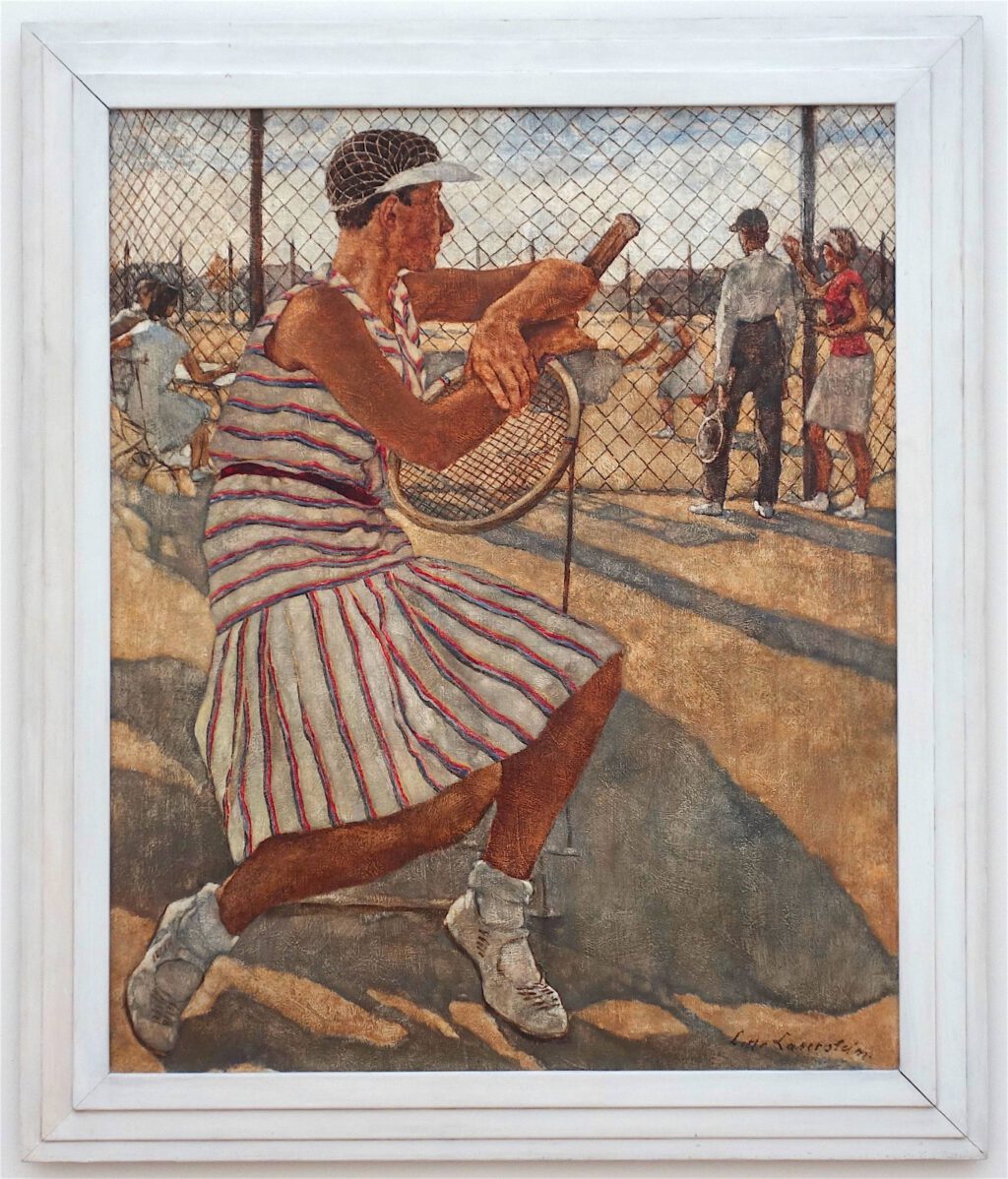 ロッテ・ラーゼルシュタイン「女性のテニスプレイヤー」キャンバスに油彩、110 x 95.5 センチ、1929年