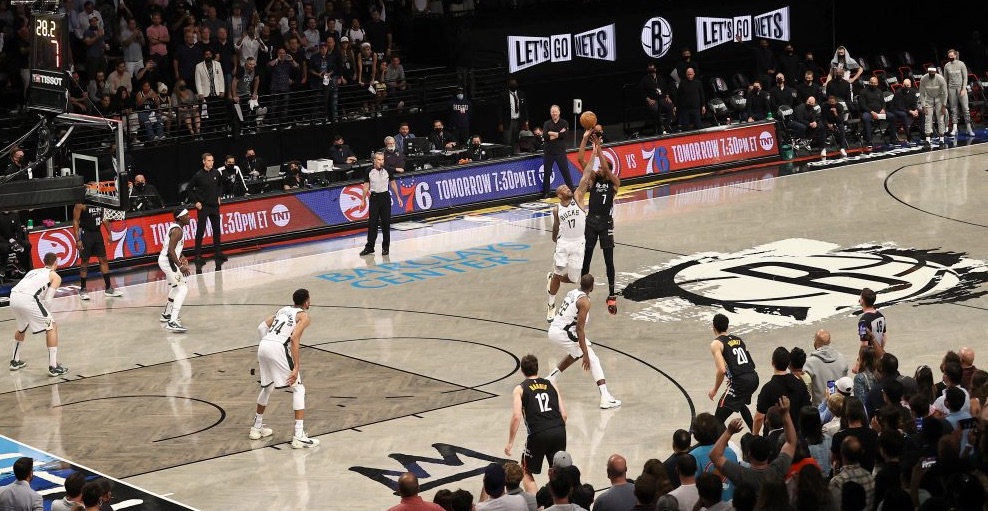 Basquiat-themed jerseys and on the floor