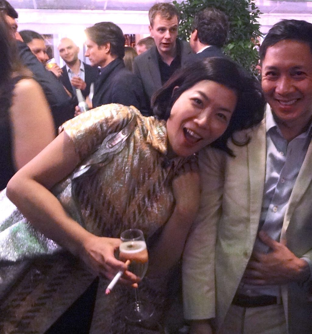 Partying during Art Basel 2013, (right) Jehan Chu, Art Advisor and Director, Vermillion Art Collections, Hong Kong