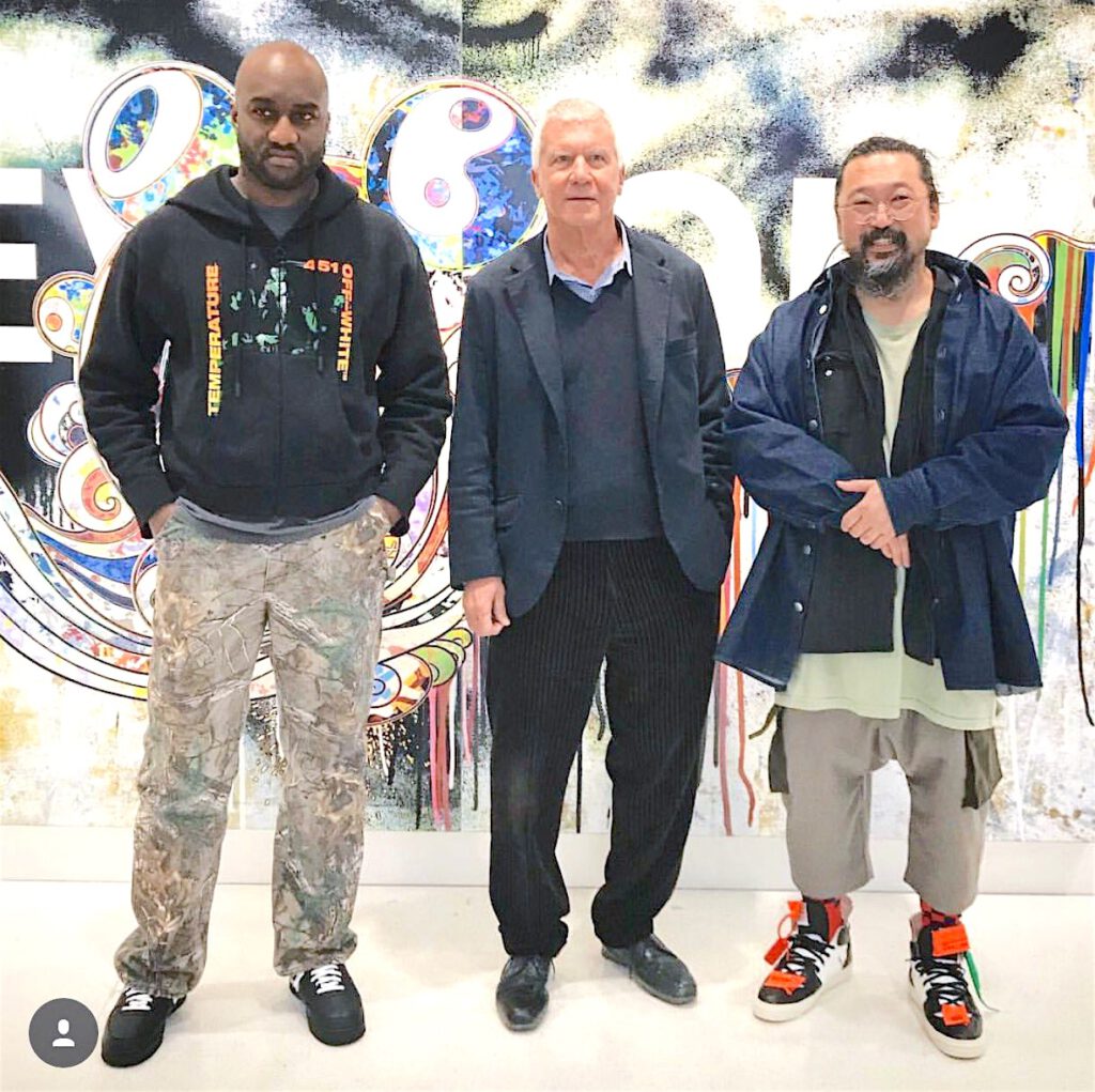 Virgil Abloh, art dealer Larry Gagosian and MURAKAMI Takashi