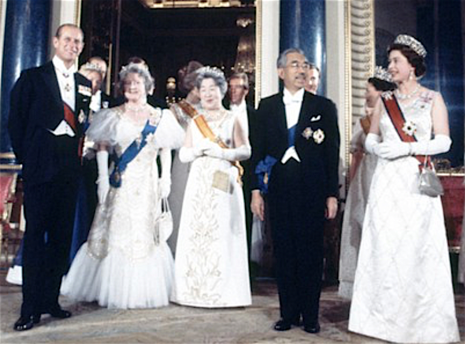 Emperor Showa (Emperor Hirohito) and Empress Kojun at Buckingham Palace 1971