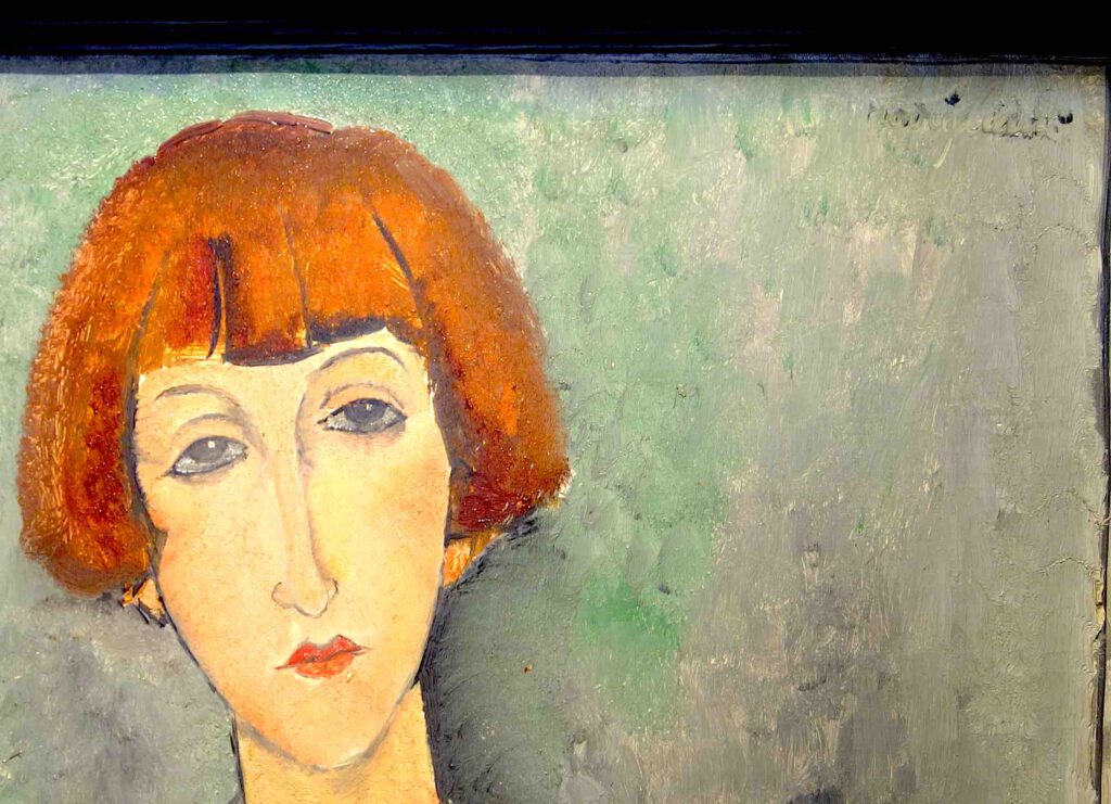 Amedeo Modigliani Jeune fille à la chemise rayée 1917, detail 1