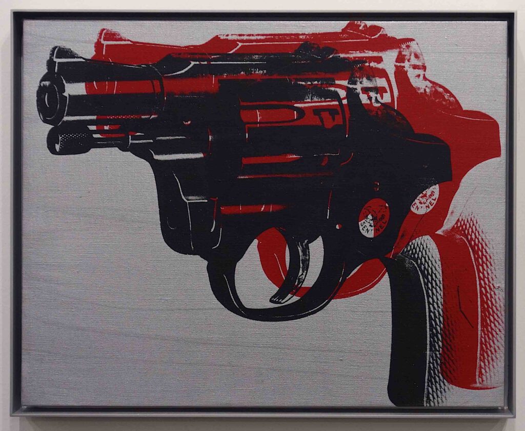 Andy Warhol Gun 1981-82, Synthetic polymer and silkscreen ink on canvas, 40.5 x 50.6 cm @ White Cube