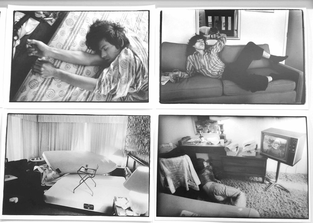 Annie Leibovitz The Rolling Stones’ 1975 Tour of the Americas No. 1-4 2019 Silver gelatine prints; suite of 4, 9 prints each. Ed. 1:8 + 2 AP, detail