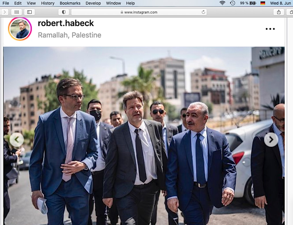 German Green Party Deputy Chancellor Robert Habeck ドイツの緑の党、ロベルト・ハーベック副首相がパレスチナを訪問