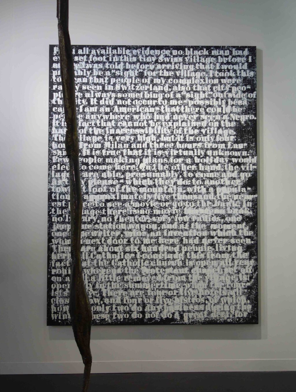 Glenn Ligon Stranger #94 2022. Oil stick and black gesso on canvas, 243.8 x 182.9 cm @ Hauser & Wirth