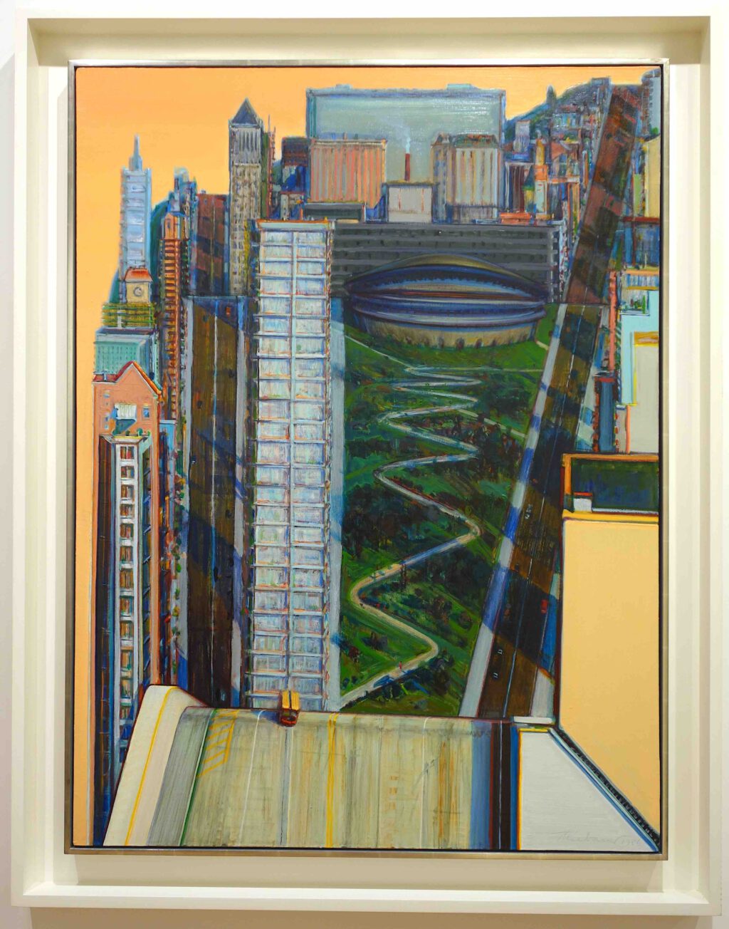 Wayne Thiebaud Civic Center 1986. Oil on canvas, 121.9 x 91.4 cm @ Acquavella