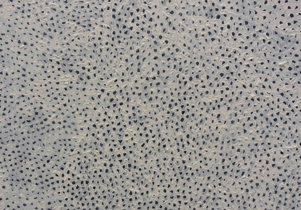 Yayoi Kusama 草間彌生 ABOVE OF LOVE 2015. Acrylic on canvas, 162 x 130 cm (KUSA 991) detail