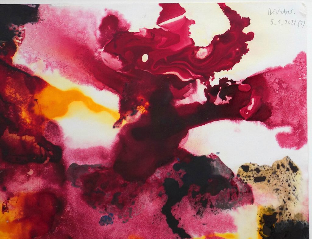 ゲルハルト・リヒター Gerhard Richter "mood - 5.1.2022 (7)" Glasmalfarben auf Papier 2022, detail