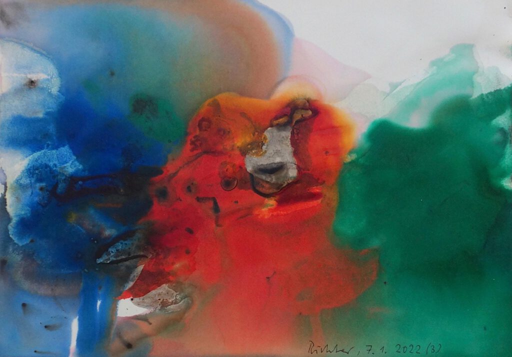 ゲルハルト・リヒター Gerhard Richter mood – 7.1.2022 (3) Glasmalfarben auf Papier 2022