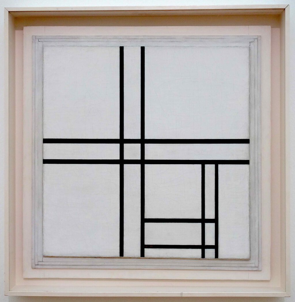 ピート・モンドリアン Piet Mondrian Komposition mit Schwarz und Weiss, mit Doppellinien 1934