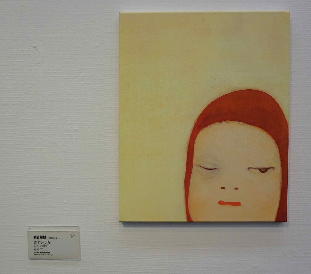 奈良美智 NARA Yoshitomo 「青タン少女」The Girl with Black Eye 1999. Acrylic on canvas, 50.2 x 40.1 cm. Private collection