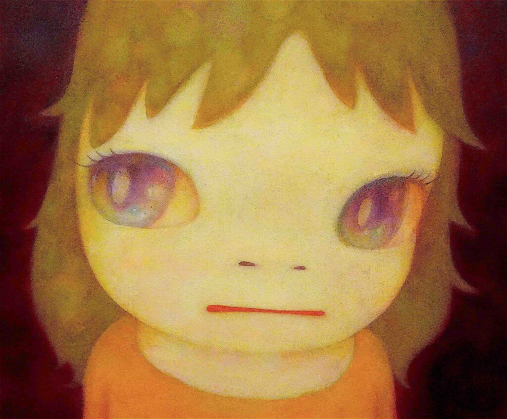 奈良美智 NARA Yoshitomo After the Acid Rain 「酸雨过后 (簡体) 」2006, detail. Acrylic on canvas, 227 x 182 cm. Private collection