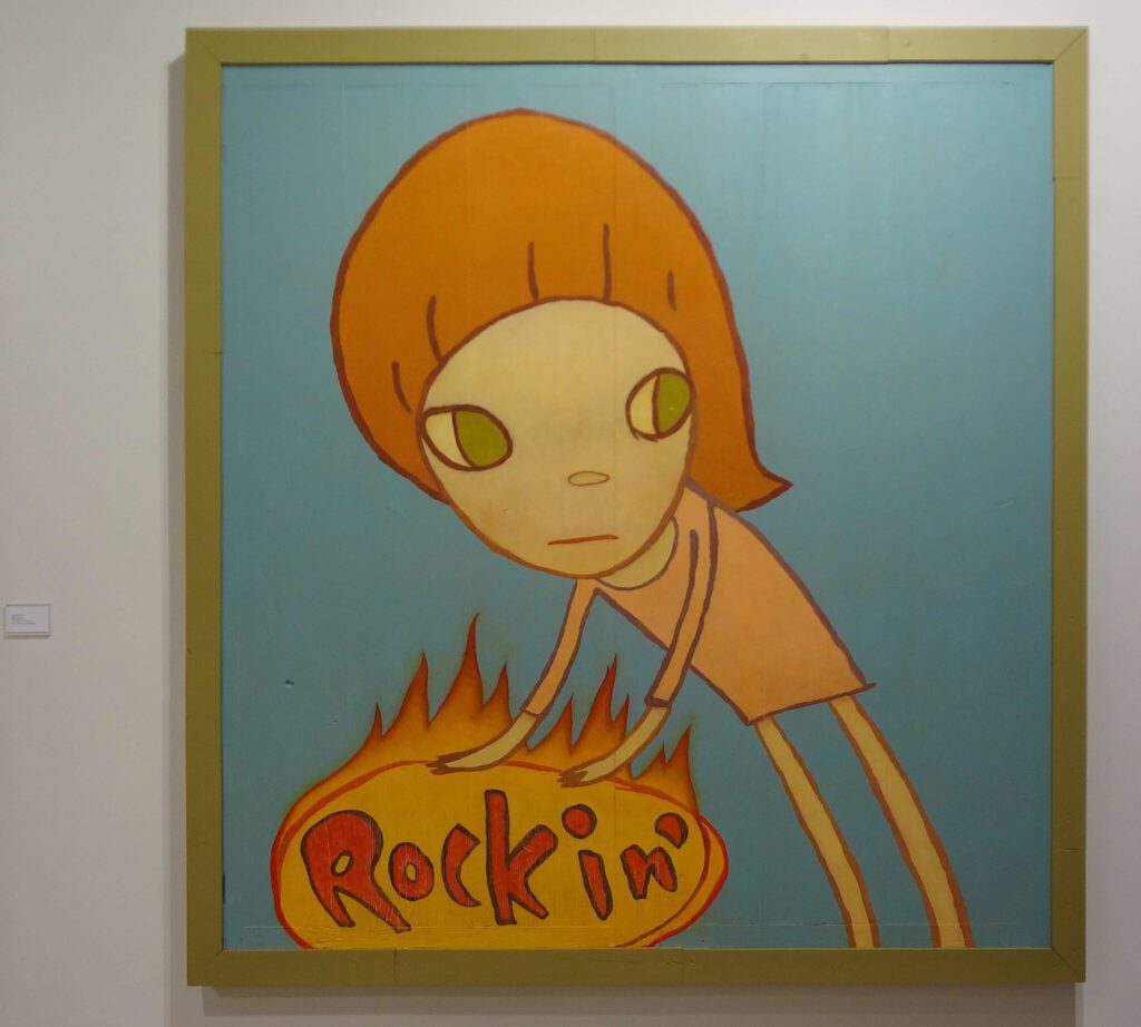 奈良美智 NARA Yoshitomo “Rockin’” 2013, Acrylic on wood, 190.5 x 179.1 x 8.3 cm @ Art Basel 2014