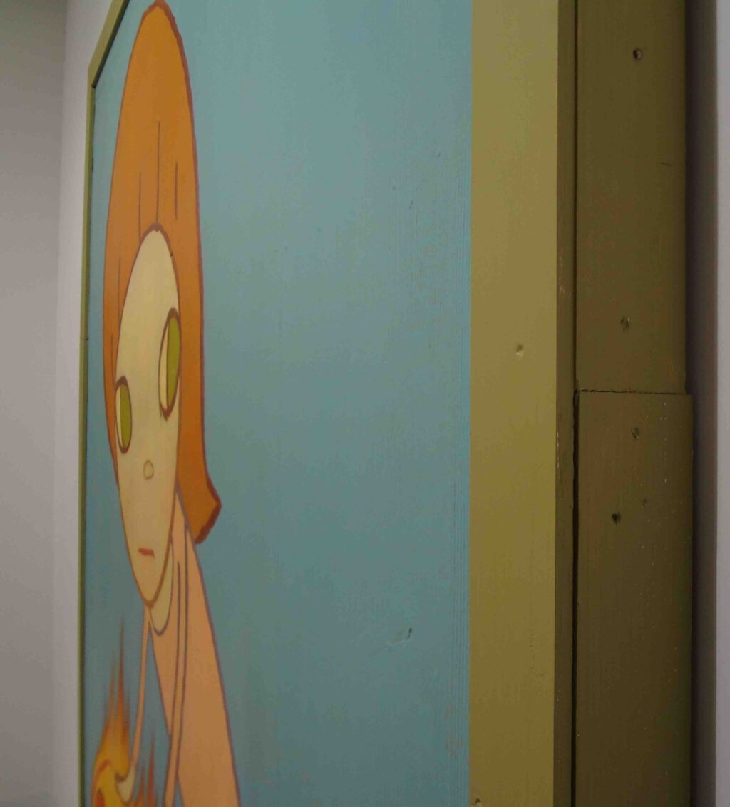 奈良美智 NARA Yoshitomo “Rockin’” 2013, Acrylic on wood, 190.5 x 179.1 x 8.3 cm, detail @ Art Basel 2014