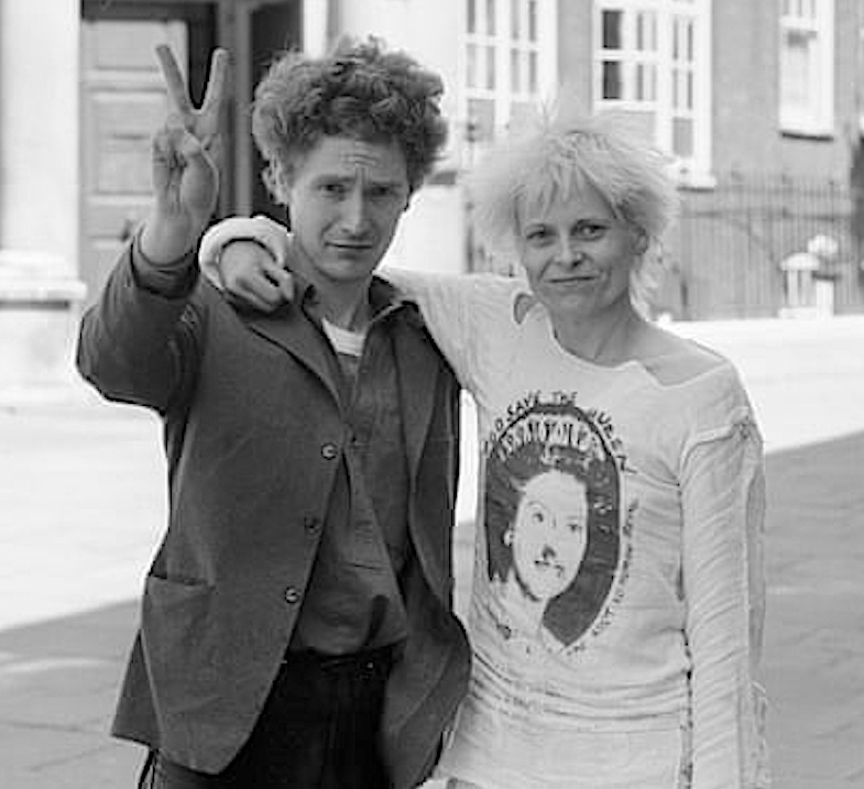 1977, Sex Pistols manager Malcolm McLaren with Vivienne Westwood
