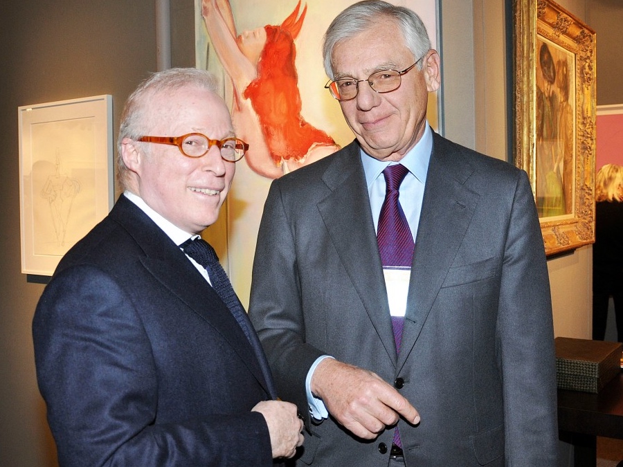 Israel Englander (left) poses with William Acquavella, owner of Acquavella Galleries
