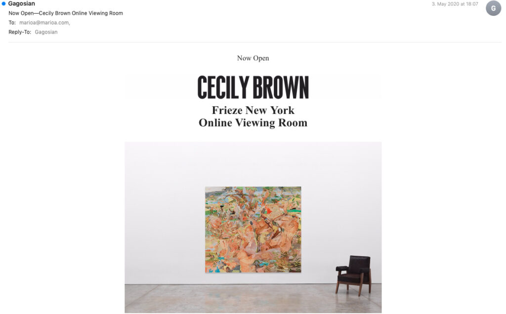 E-mail by Gagosian Gallery