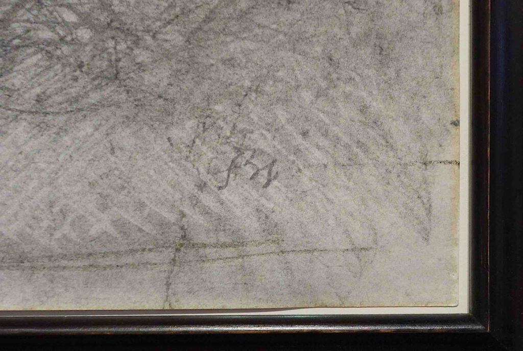 BALTHUS Nu endormi 1969-70, Charcoal on paper, 70 x 100 cm, detail sign @ LUXEMBOURG + CO., Art Basel 2023