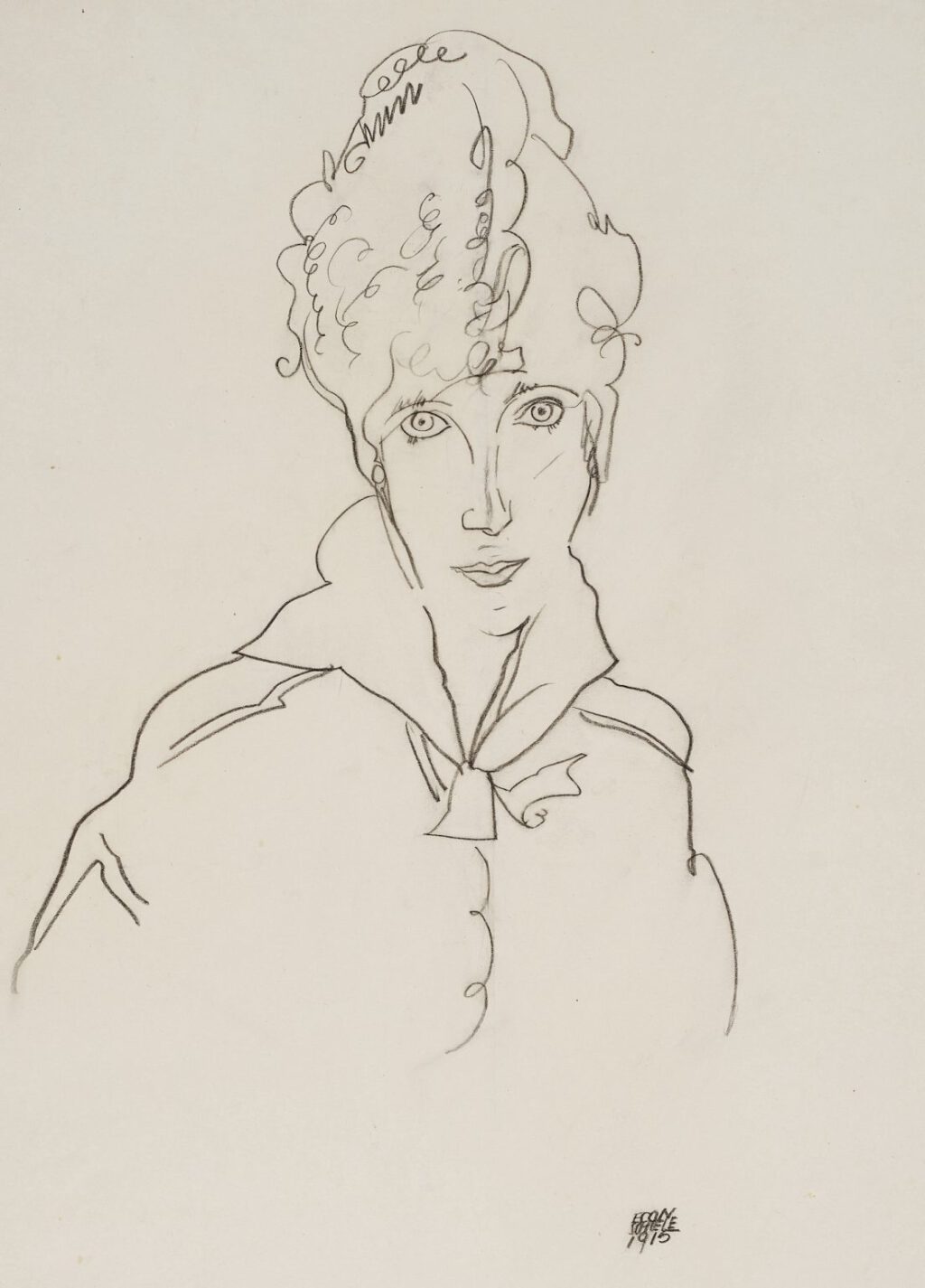 Egon Schiele Bildnis Edith Schiele 1915, pencil on paper