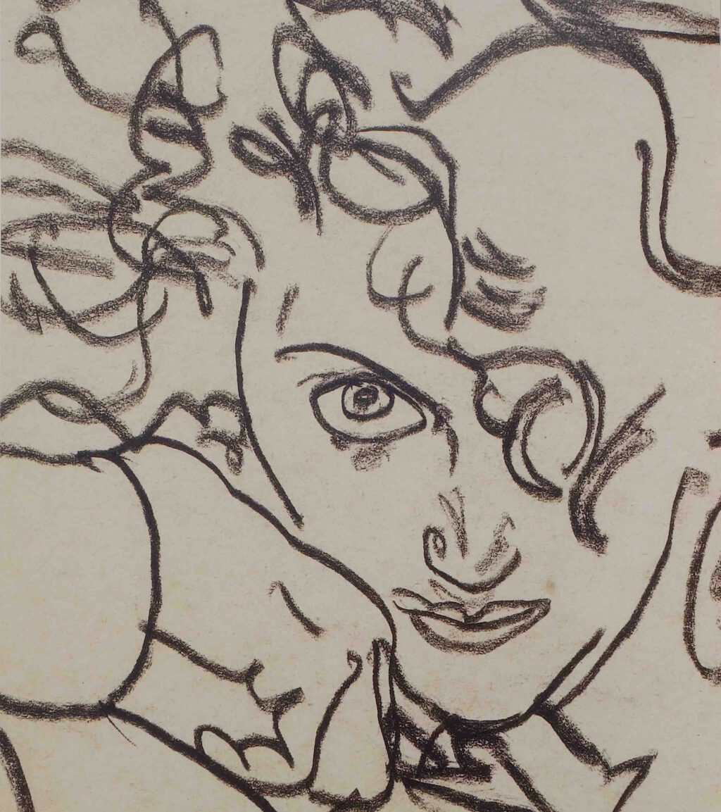 Egon Schiele Frau in Stiefeln 1918, Crayon on paper, 43.5 x 28 cm, detail