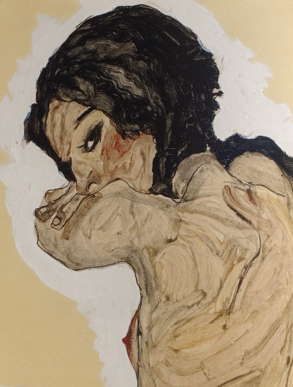 Egon Schiele Frau mit Homunkulus 1910, Gouache, watercolour and pencil on paper, 55.6 x 36.5 cm, detail