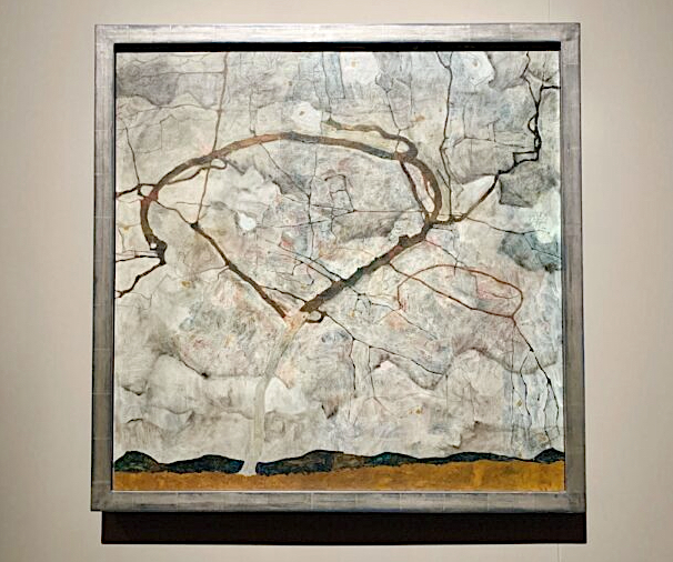 Egon Schiele Herbstbaum in bewegter Luft (Winterbaum) 1912, Öl und Bleistift auf Leinwand, 80 x 80.5 cm