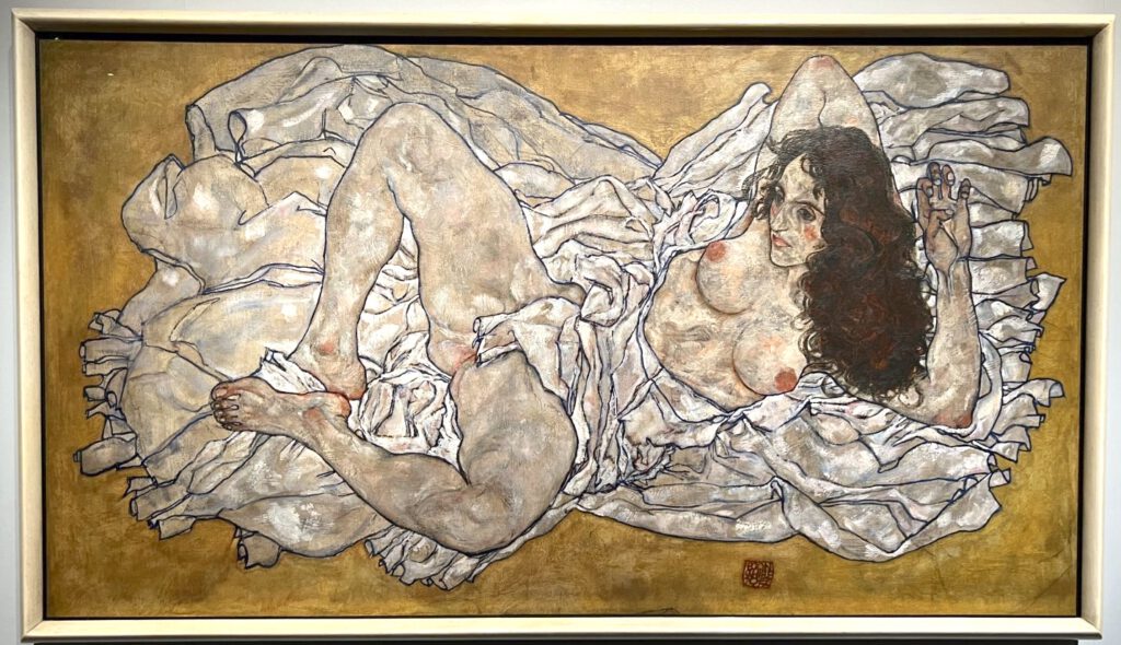 Egon Schiele Liegende Frau 1917, Öl auf Leinwand, 96 x 171 cm
