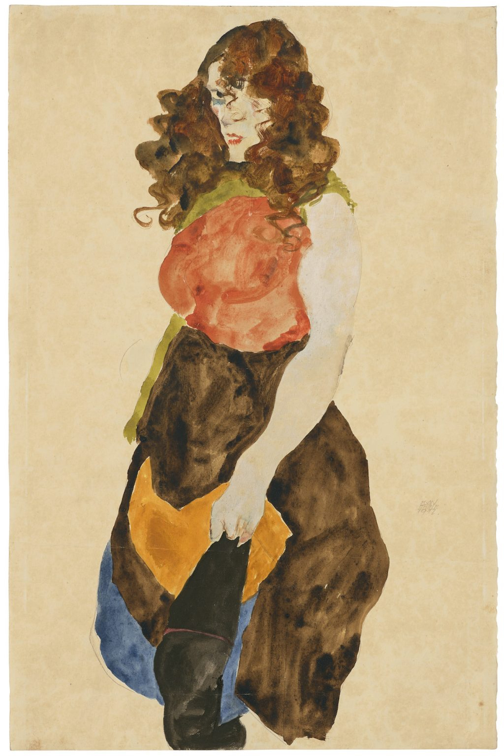 Egon Schiele Stehende Frau (Dirne) 1912