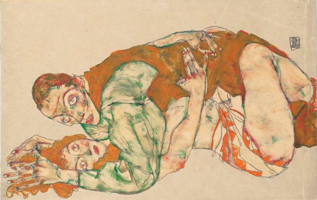 Egon Schiele Vereint 1915, Gouache and pencil on paper