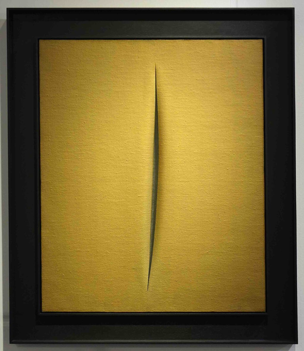 Lucio Fontana Concetto Spaziale, Attesa 1964, Oil on canvas, 73 x 60.3 cm @ LUXEMBOURG + Co., Art Basel 2023