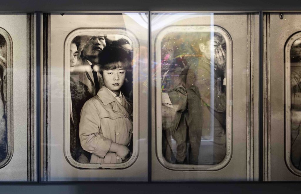 ヒロ (若林 康宏) HIRO (WAKABAYASHI Yasuhiro) “Shinjuku Station, Tokyo, Japan, 1962” Seven gelatine silver prints mounted to board, 120 × 76.8 cm, detail, Edition 4 of 6, + 3 APs @ Hamiltons, Art Basel 2023