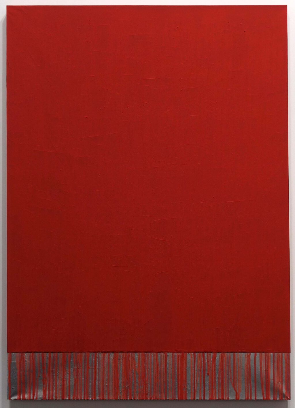 桑山 忠明 KUWAYAMA Tadaaki TK8742 1-2-61 1961, Red pigment with silver leaf, 108 x 76.2 cm @ The Mayor Gallery, Art Basel 2023