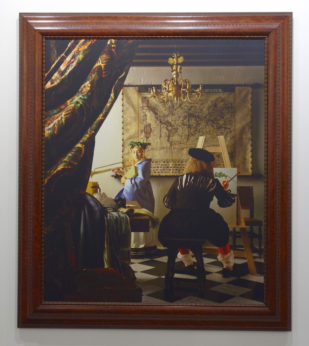 森村泰昌 MORIMURA Yasumasa Vermeer Study (A Great Story out of the Corner of a Small Room) 2004, Photograph on canvas, 125.73 x 146.05 cm, Edition of 4 of 5 LUHRING AUGUSTINE Art Basel 2023