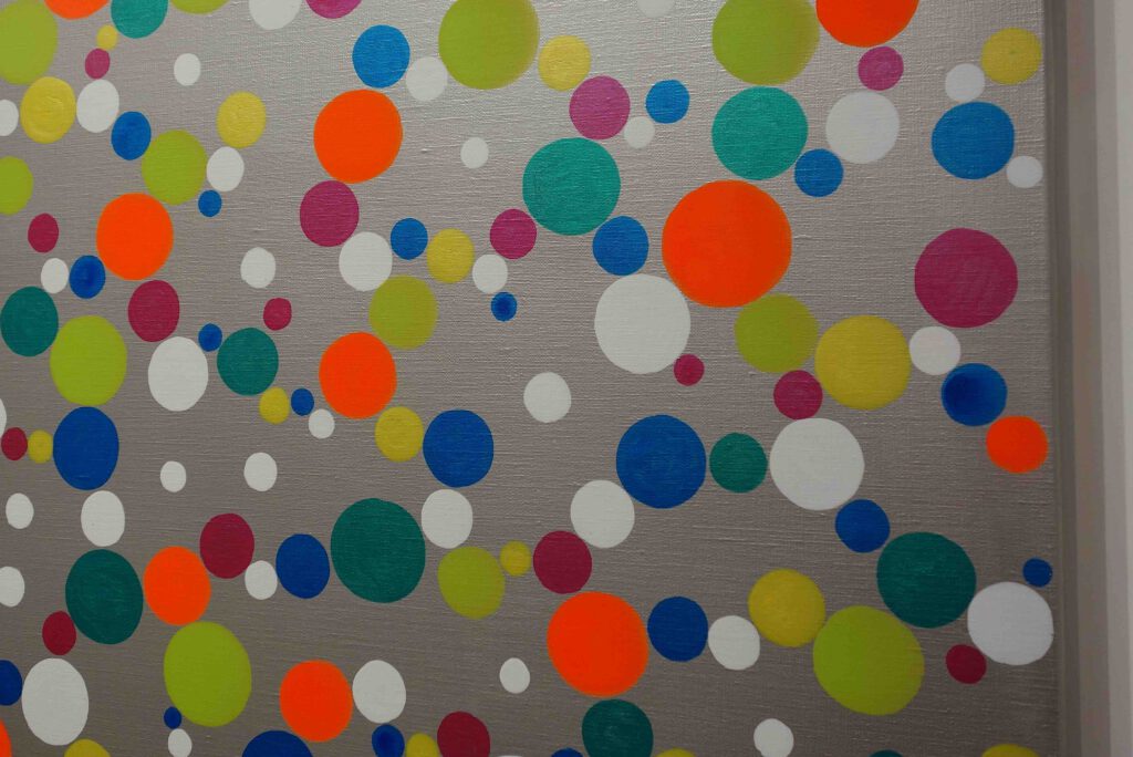 草間彌生 KUSAMA Yayoi Dots Obsession (T.W.KEV) 2005, Acrylic on canvas, 162 x 162 cm, detail @ Edward Tyler Nahem, Art Basel 2023