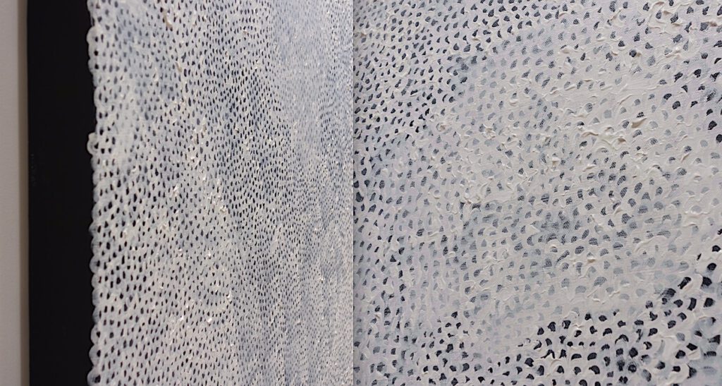 草間彌生 KUSAMA Yayoi INFINITY-NETS (YJKLL) 2017, Acrylic on canvas, 194 x 259 cm (KUSYA0528A) , details @ David Zwirner, Art Basel 2023