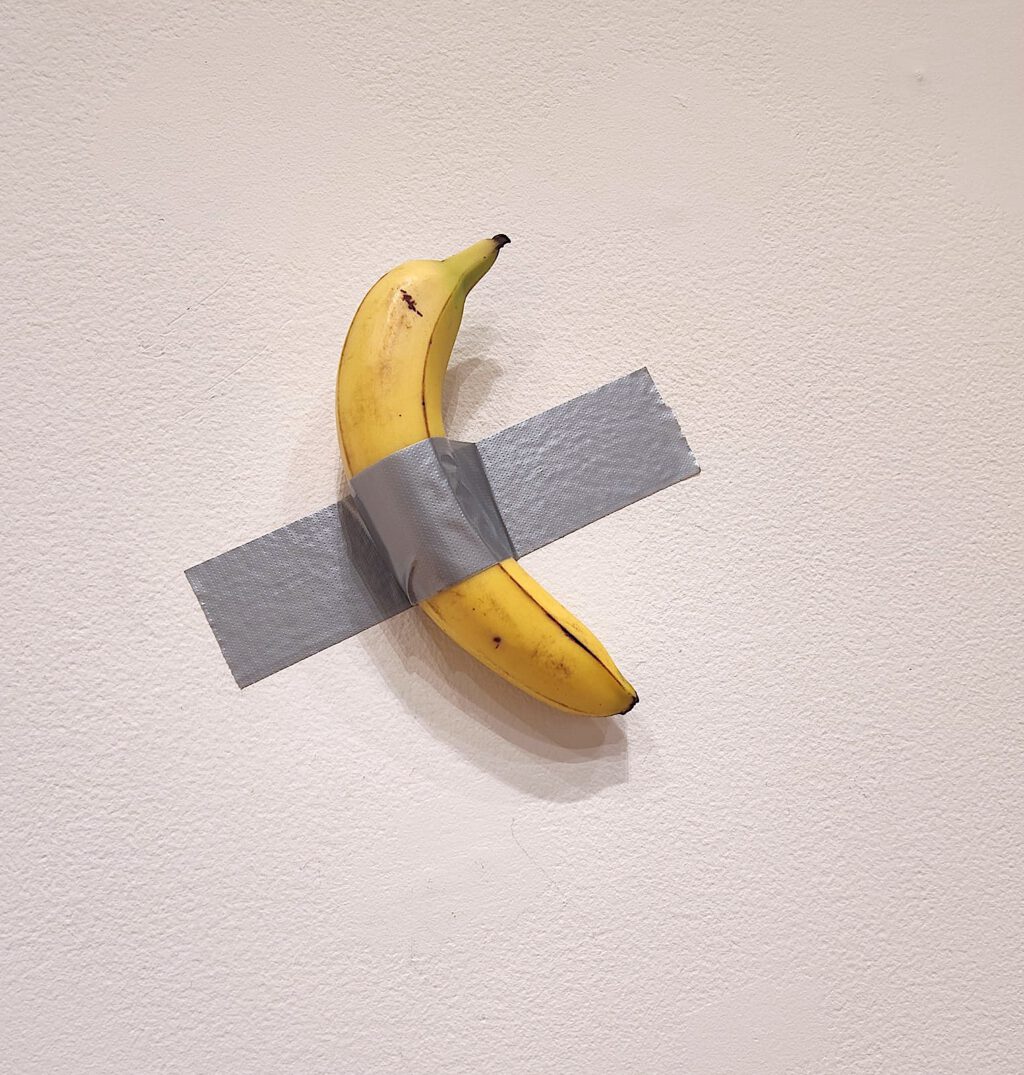 Maurizio Cattelan (b. 1960) “COMEDIAN”, banana and duct tape, 20 by 20 by 5 cm