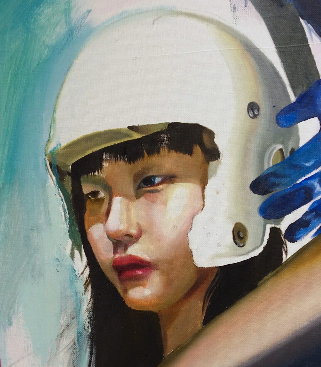 SUGIYAMA Hinako 杉山日向子「signal」2022, 910 x 727 mm, oil on canvas, detail