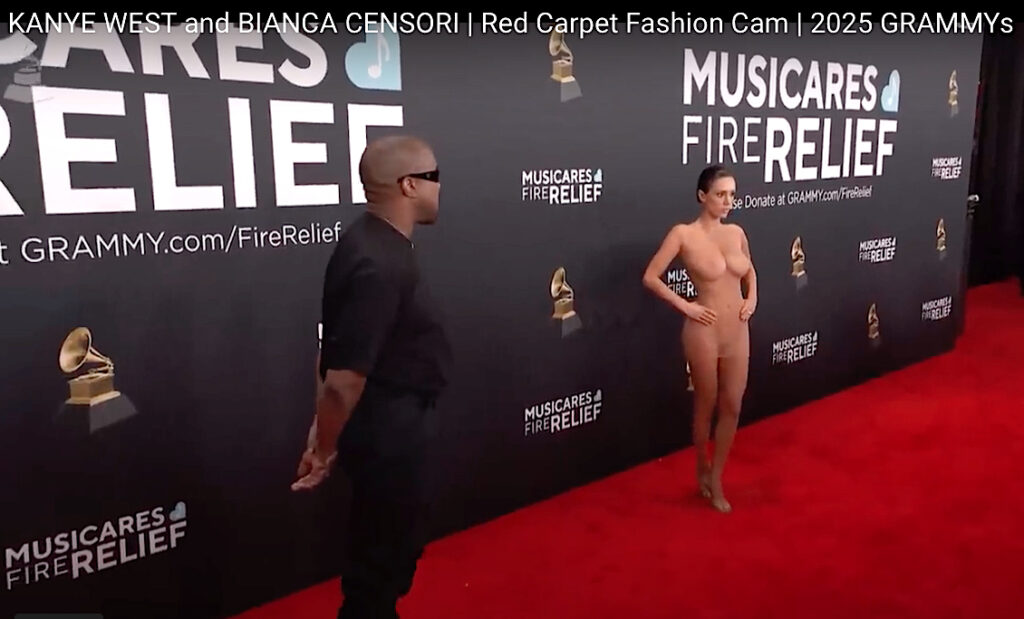 カニエ・ウェスト Kanye West and ビアンカ・センソリ Bianca Censori arrive at the 2025 Grammy Awards_2