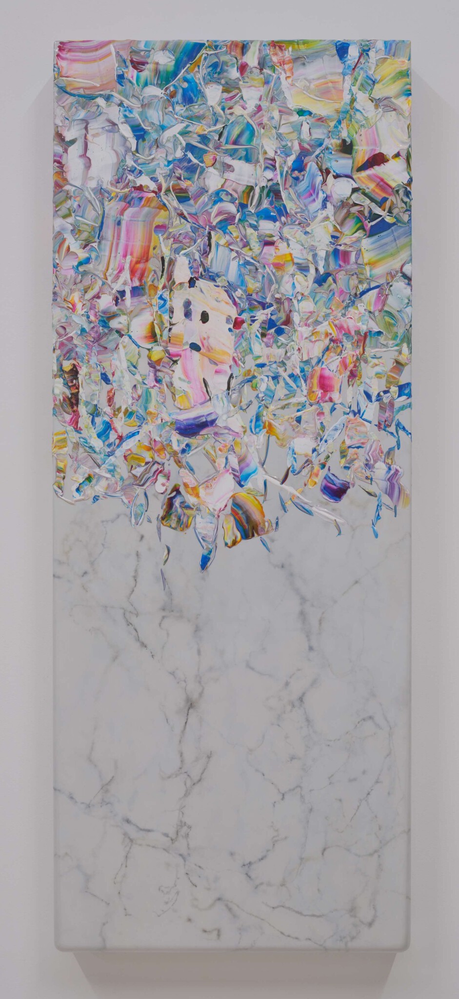 石黒昭 ISHIGURO Akira “Painting of Marble 9 April 2024” 2024, Acrylic and urethane on cotton mounted on panel, 90 x 35 x 5 cm