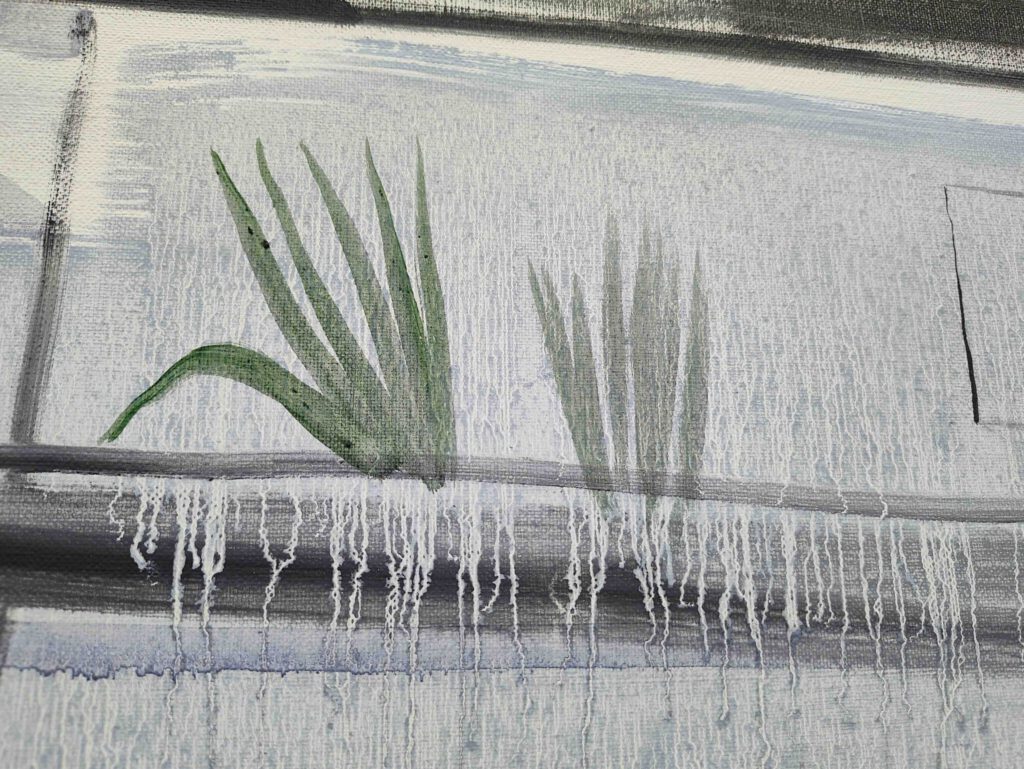 西村有 NISHIMURA Yu “Along the Skyline” 2025, Oil on canvas, 162 x 194 cm, detail_1