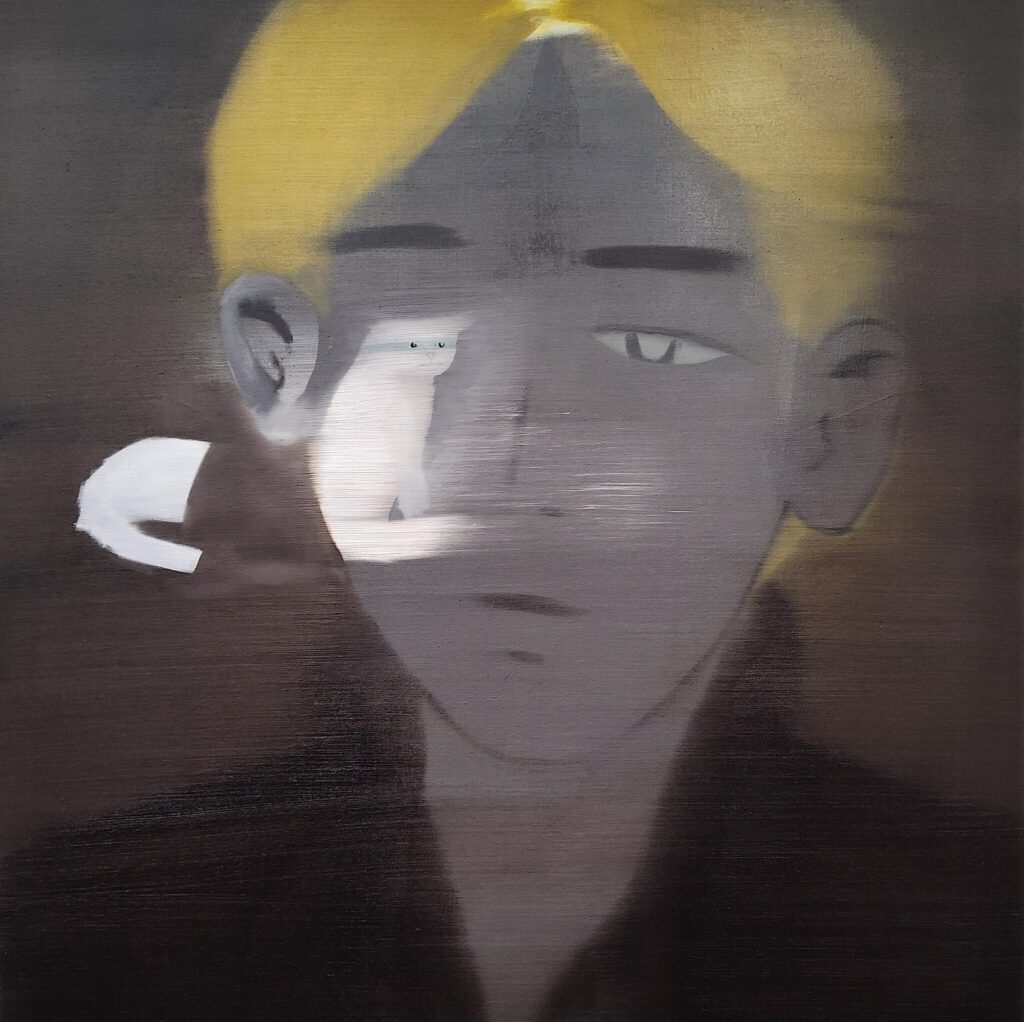 西村有 NISHIMURA Yu “From Right to Left” 2025, Oil on linen, 145.5 x 145.5 cm