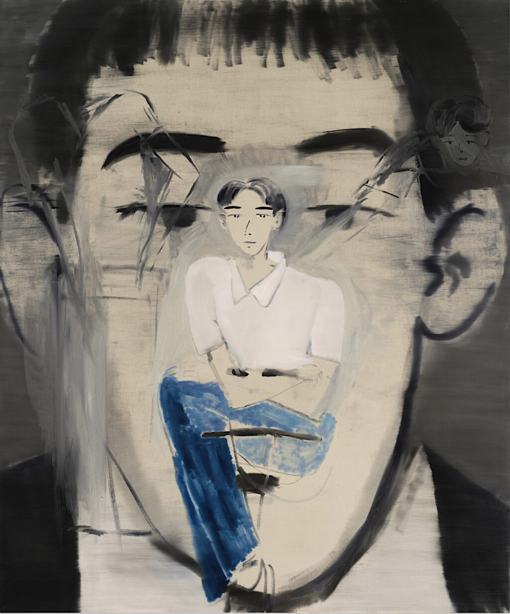 西村有 NISHIMURA Yu “across the place” 2023, oil on canvas, 194.3 x 161.9 cm. Exhibited in March 2024 @ BLUM, Los Angeles. “Art-flipped” on 15th May 2025 @ Sotheby’s, Lot 112