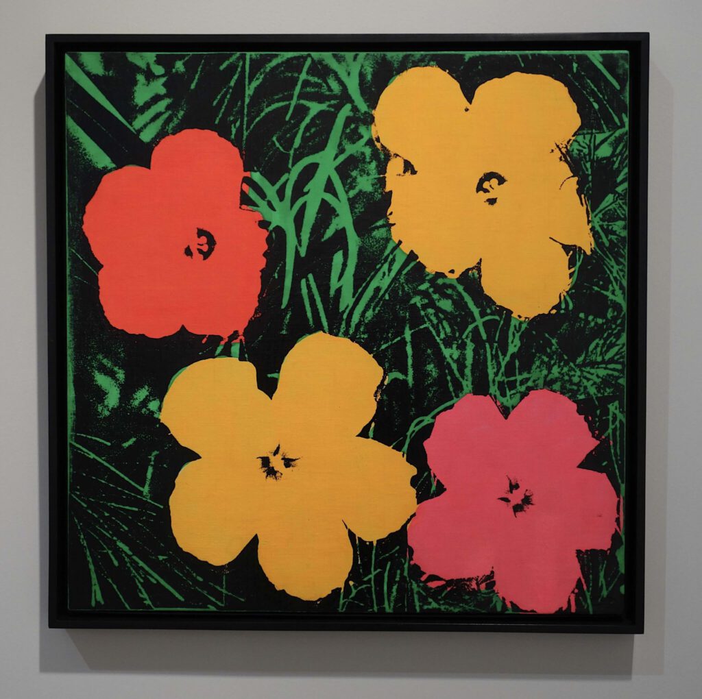 Andy Warhol Flowers 1964. Synthetic polymer and silkscreen ink on canvas 24 by 24 inches 61 61 cm @ EDWARD TYLER NAHEM Art Basel booth 2019