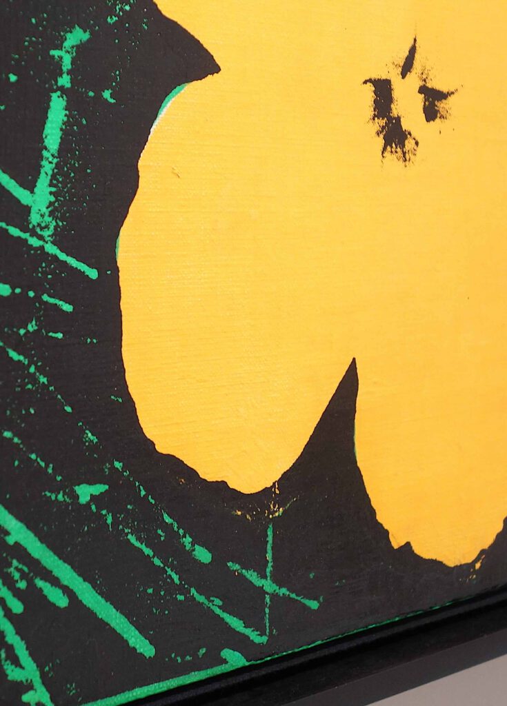 Andy Warhol Flowers 1964. Synthetic polymer and silkscreen ink on canvas 24 by 24 inches 61 61 cm, detail @ EDWARD TYLER NAHEM Art Basel booth 2019