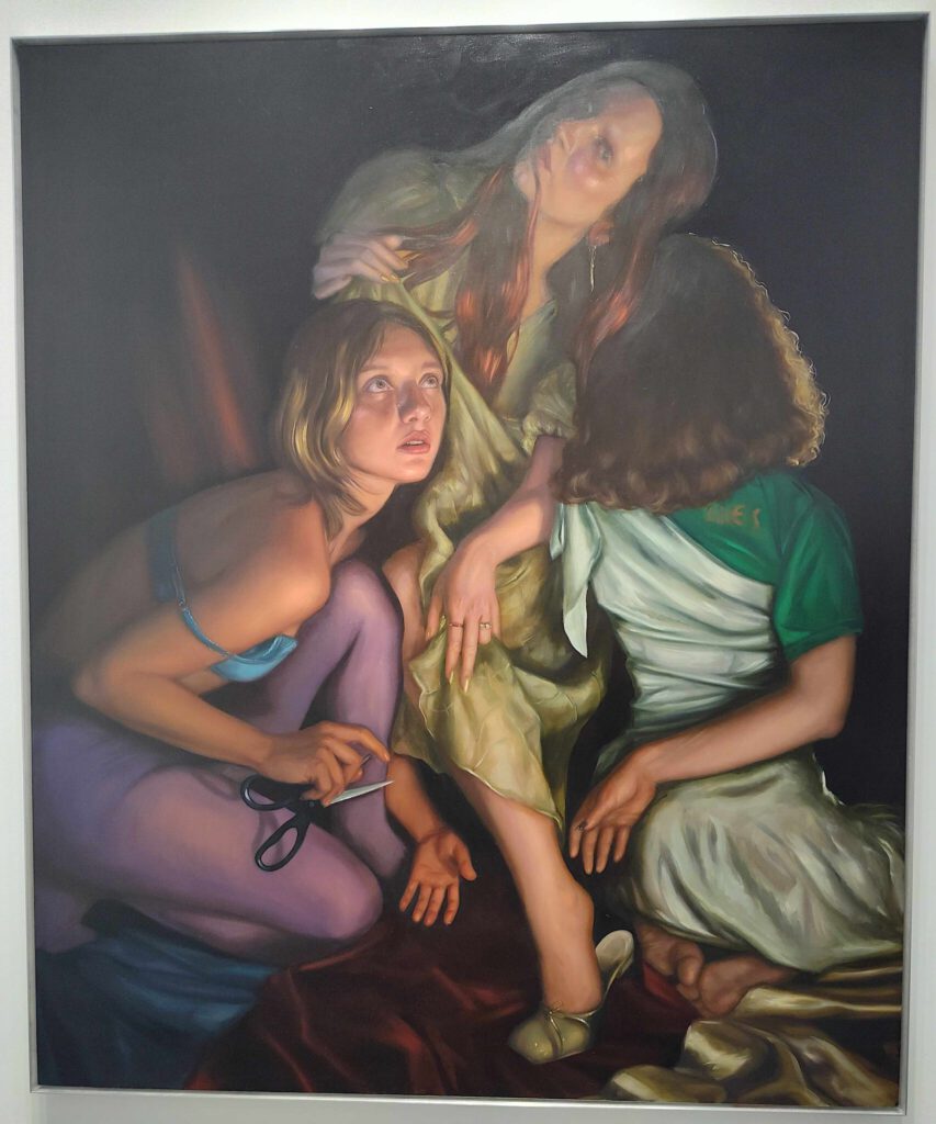 Chloe Wise Numinous communion 2025. Oil on linen, 185.1 x 155.3 x 5.1 cm