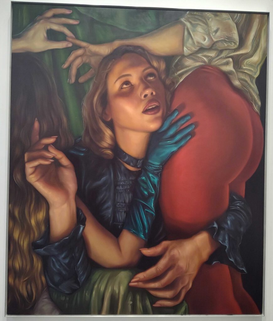 Chloe Wise Some abysmal jam 2025 Oil on linen 182.9 x 153 x 3.8 cm